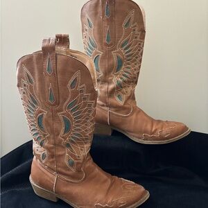 Coconuts by Matisse Tan and Teal Western Boots